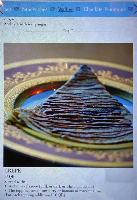 Menu of Chac Late, Katara, Doha  