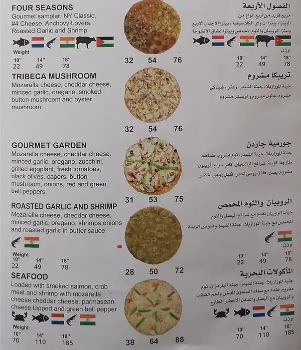 Menu of Yellow Cab Pizza Co., Muaither, Doha  