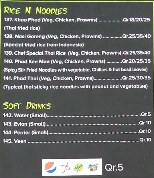 Menu of Ginger Club, Muaither, Doha  