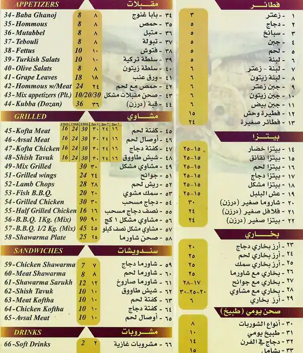 Menu of Sufra Sultan Istanbul Restaurant, Ain Khalid, Doha  