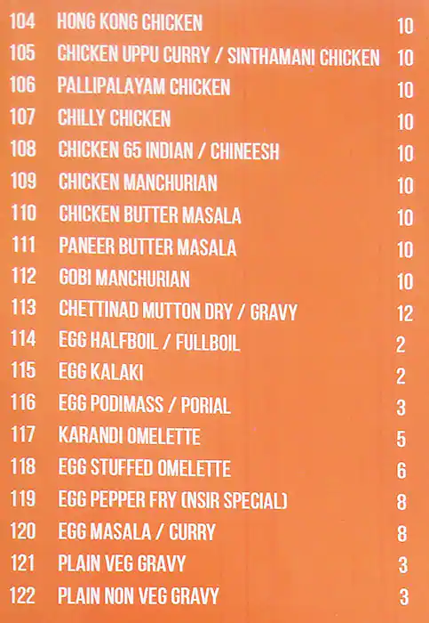 Menu of New South Indian Restaurant, Najma, Doha  