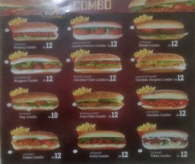 Menu of Bye Bye Restaurant, Salwa Road, Doha  