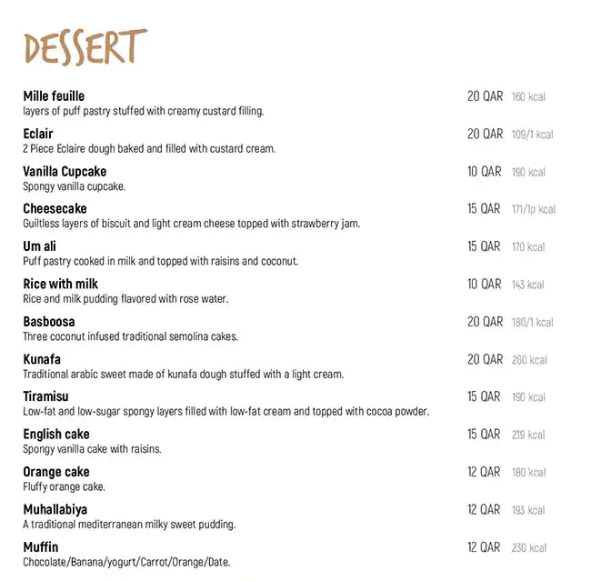 Menu of Ideal Diet Cafe, Bin Omran, Doha  