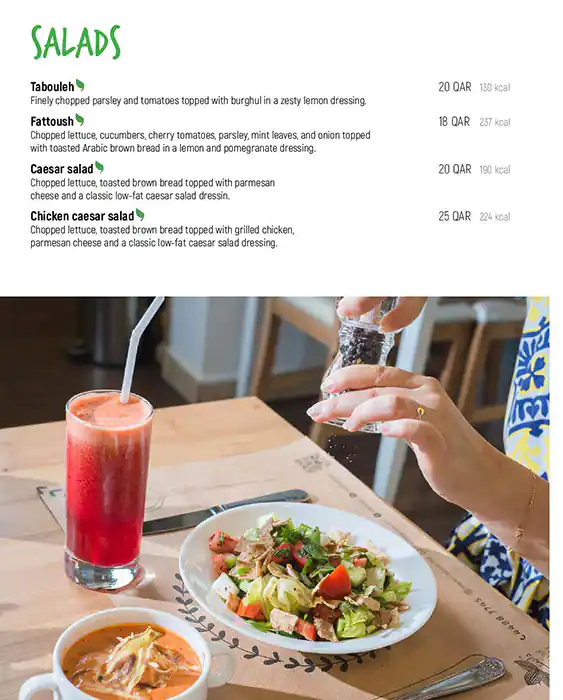 Menu of Ideal Diet Cafe, Bin Omran, Doha  