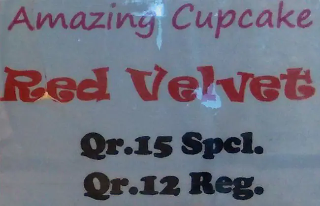 Menu of Amazing Cupcake, Markhiya, Doha  