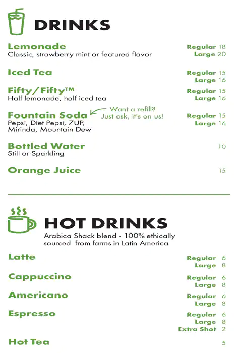 Menu of Shake Shack, Al Gharafa, Doha  