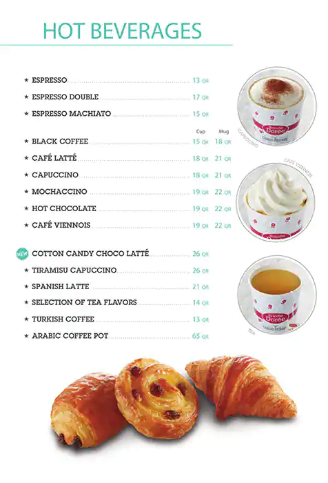 Menu of Brioche Dorée, Al Gharafa, Doha  