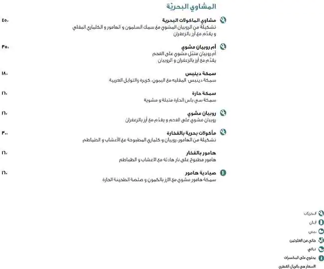 Menu of Al Sufra -  Marsa Malaz Kempinski, Pearl Qatar, Doha  