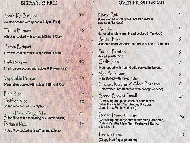 Menu of Caravan Bukhara, Muaither, Doha  