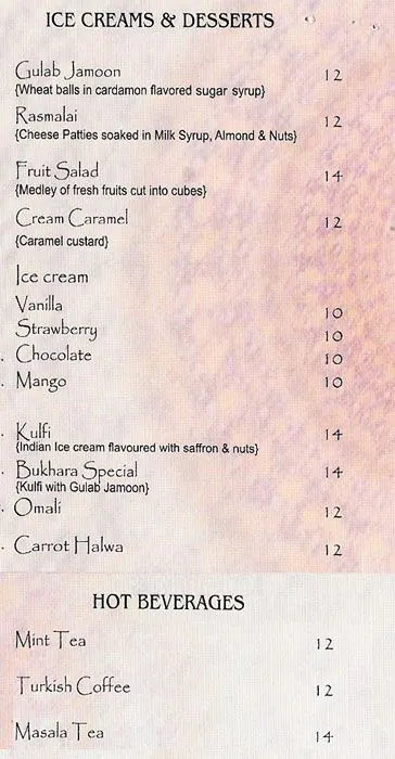 Menu of Caravan Bukhara, Muaither, Doha  