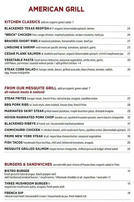 Menu of Paul Martin's American Grill, Oak Lawn, Dallas  