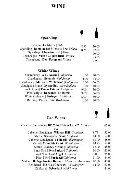 Menu of 15th Street Cafe - DoubleTree Suites Downtown, Downtown, Austin  