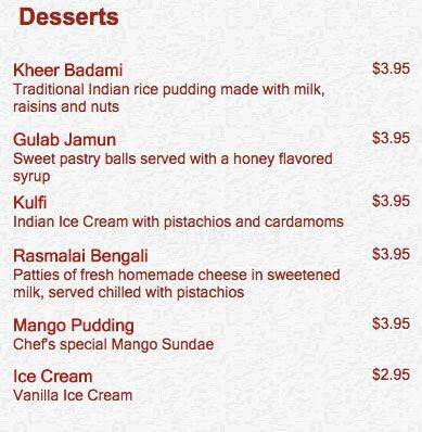 Menu of Bombay Grill Indian Restaurant, Rollingwood, Austin  