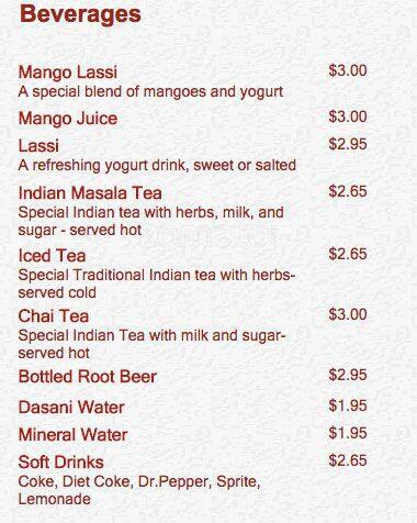 Menu of Bombay Grill Indian Restaurant, Rollingwood, Austin  