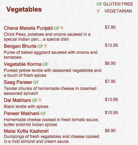 Menu of Bombay Grill Indian Restaurant, Rollingwood, Austin  