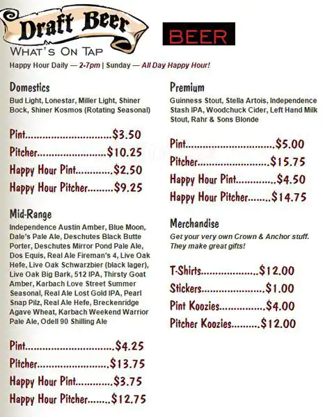 Best restaurant menu near Pecan Springs Springdale Austin