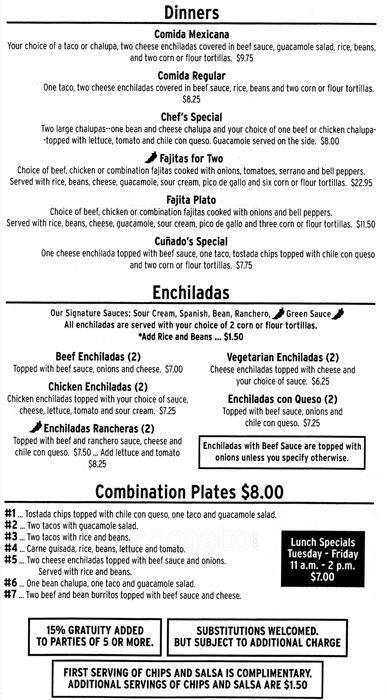 Menu of Enchiladas Y Mas, Crestview, Austin  