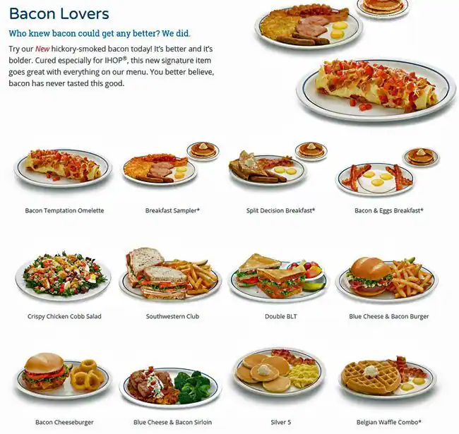 Menu of IHOP, Southpark Meadows, Austin  