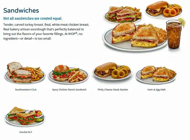 Menu of IHOP, Southpark Meadows, Austin  