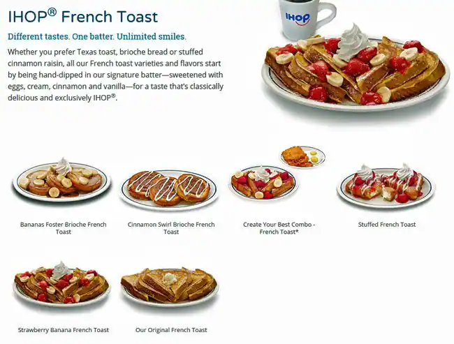 Menu of IHOP, Southpark Meadows, Austin  