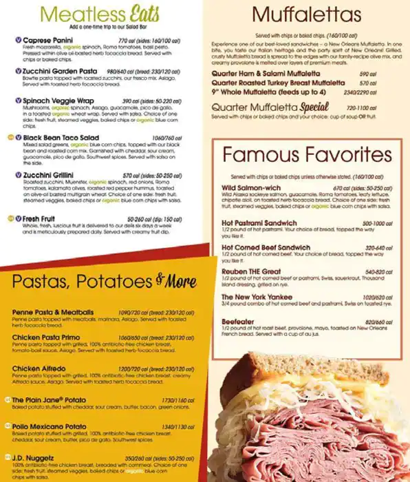 Menu of Jason's Deli, Arboretum, Austin  