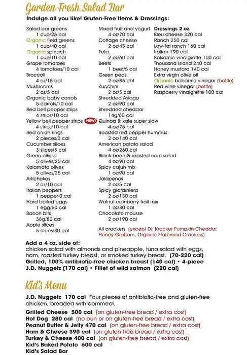 Menu of Jason's Deli, Arboretum, Austin  