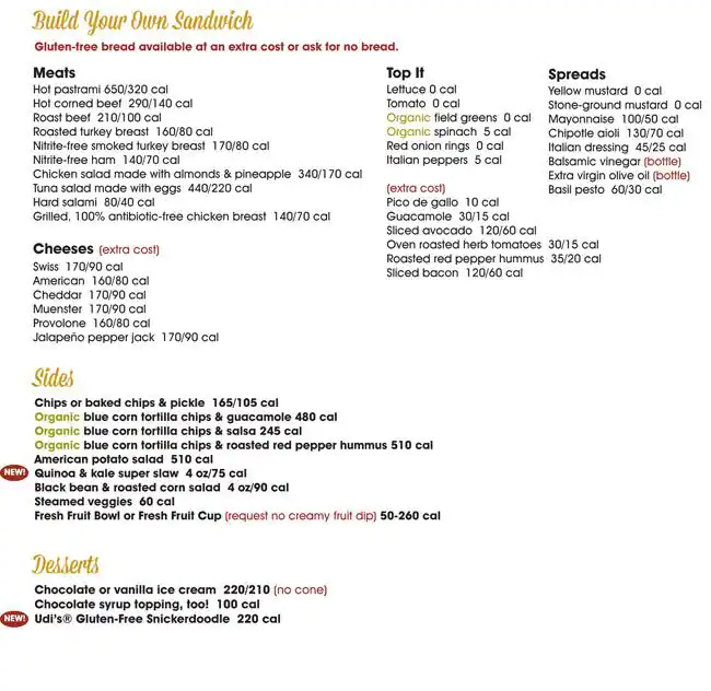 Menu of Jason's Deli, Arboretum, Austin  
