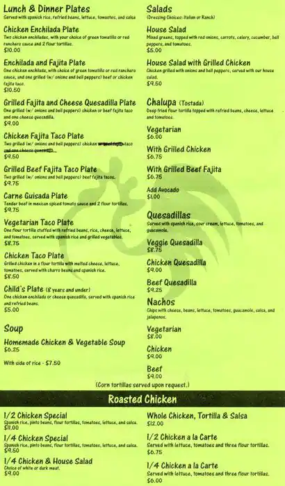 Menu of Julio's Cafe, Hyde Park, Austin  