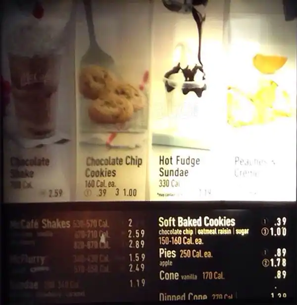 Menu of McDonald's, Southpark Meadows, Austin  