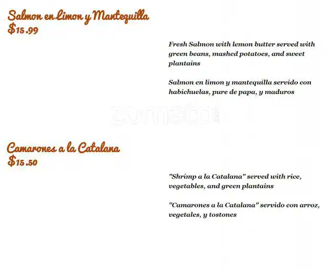 Menu of Casa Colombia, Holly, Austin  