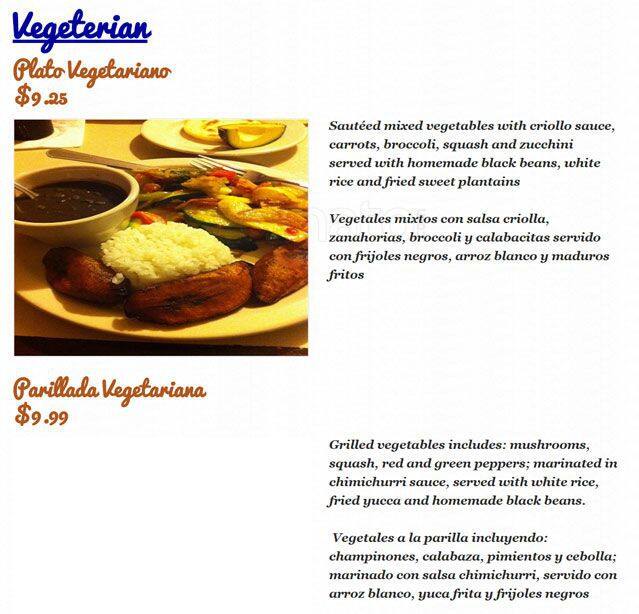 Menu of Casa Colombia, Holly, Austin  