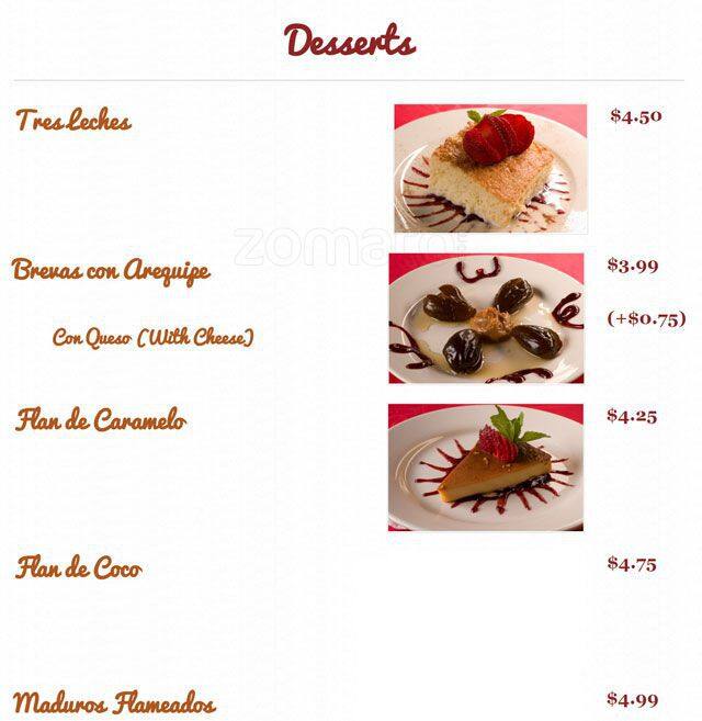 Menu of Casa Colombia, Holly, Austin  
