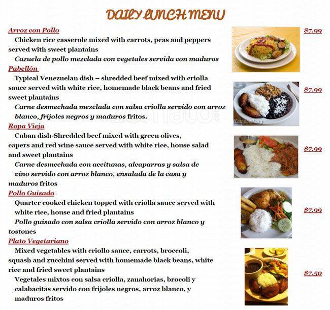 Menu of Casa Colombia, Holly, Austin  