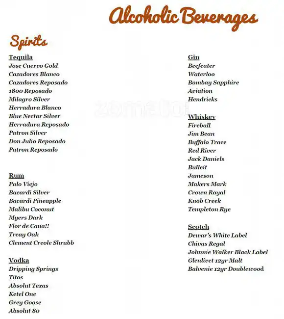 Menu of Casa Colombia, Holly, Austin  