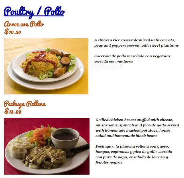 Menu of Casa Colombia, Holly, Austin  