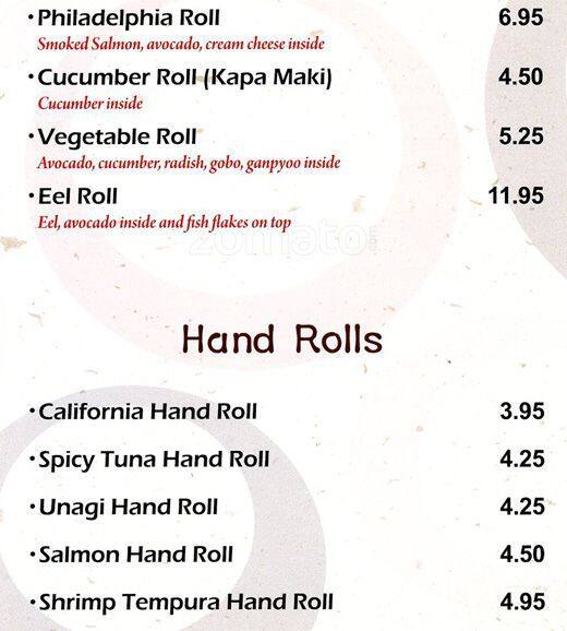 Menu of Midori Sushi, Jollyville, Austin  