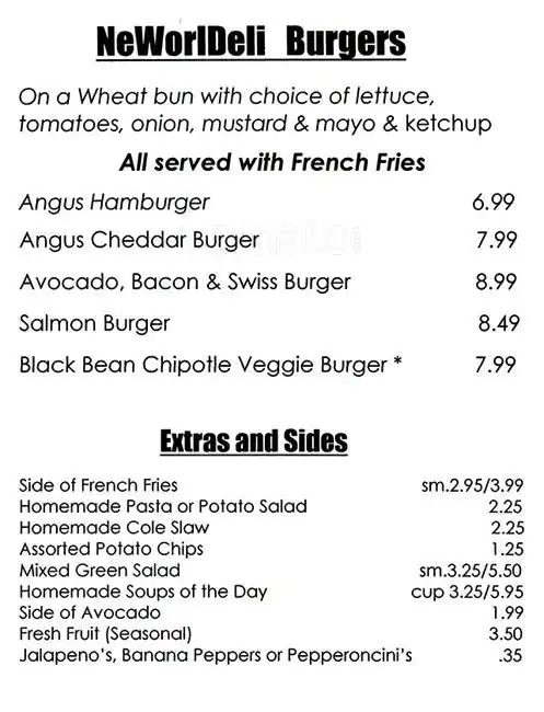 Menu of Neworldeli, Hyde Park, Austin  