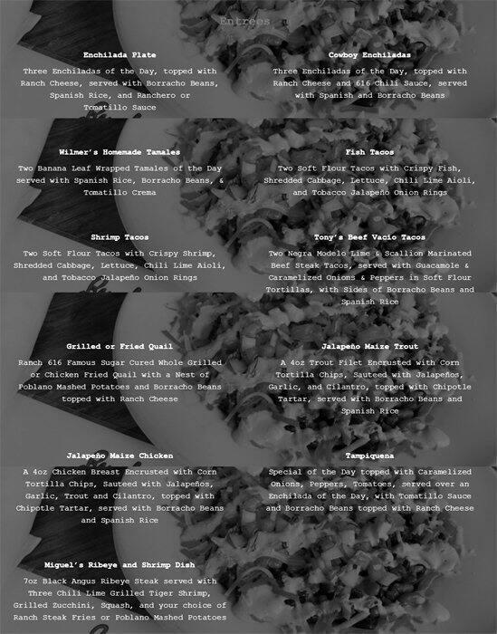 Menu of Ranch 616, Downtown, Austin  