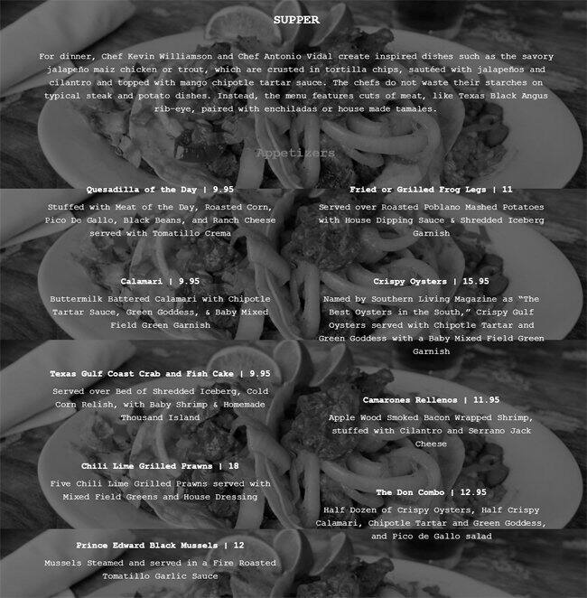 Menu of Ranch 616, Downtown, Austin  