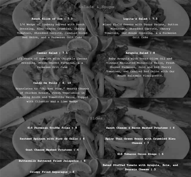 Menu of Ranch 616, Downtown, Austin  