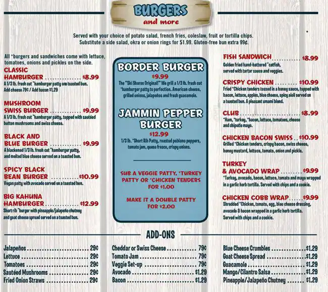 Menu of Ski Shores Cafe, Westlake Highlands, Austin  