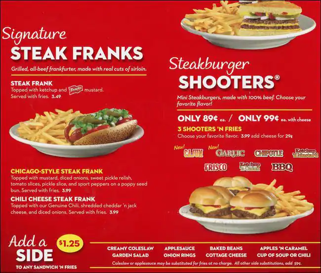 Menu of Steak 'n Shake, Southpark Meadows, Austin  