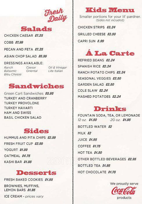 Menu of Story of Texas Cafe, Downtown, Austin  