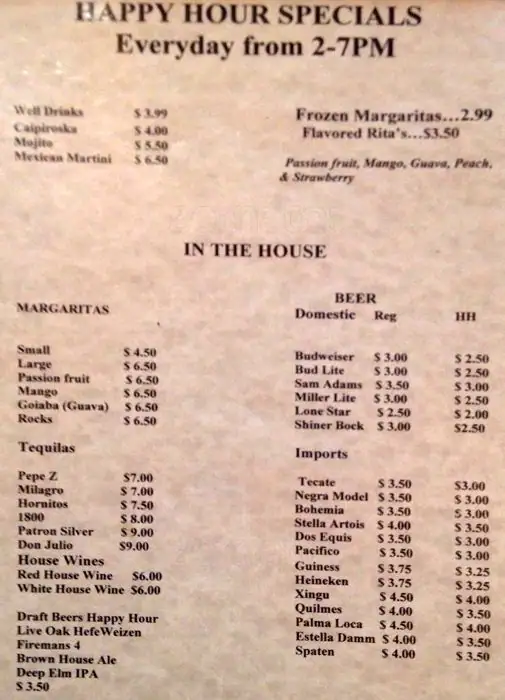 Menu of São Paulo's, Rosewood, Austin  