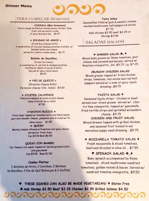 Menu of São Paulo's, Rosewood, Austin  