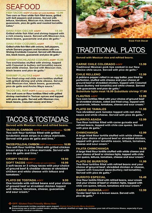 Menu of Texican Cafe, Cedar Park, Cedar Park  