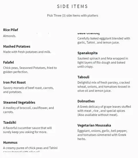 Menu of Tino's Greek Cafe, Jollyville, Austin  