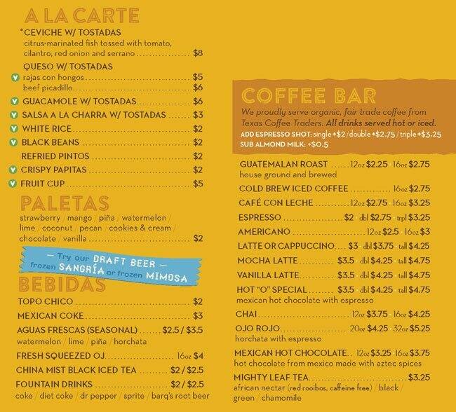 Tasty food Tex-Mexmenu South Lamar Street, Dallas