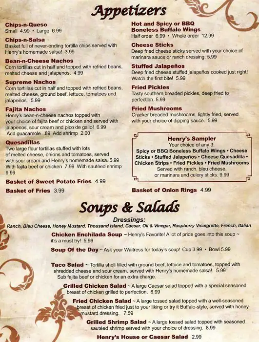 Best restaurant menu near Dale Caldwell County