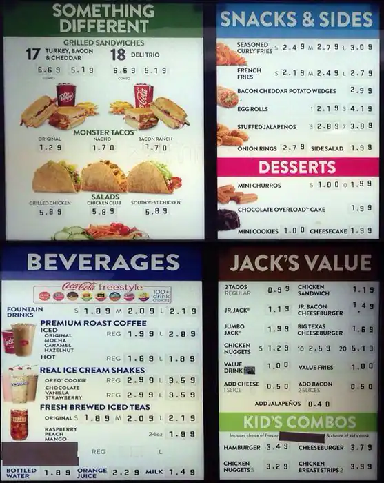 Menu of Jack in the Box, Windsor Hills, Austin  